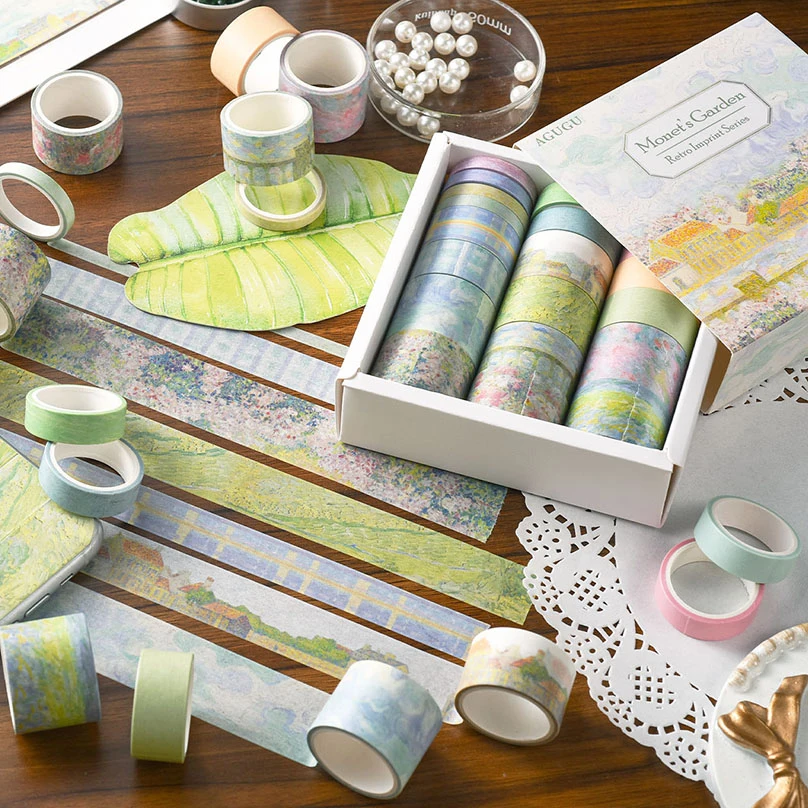 20 rollos de cinta washi cinta decorativa verde cinta adhesiva decorativa  vintage cinta adhesiva decorativa paquete de regalo cinta de envoltura de