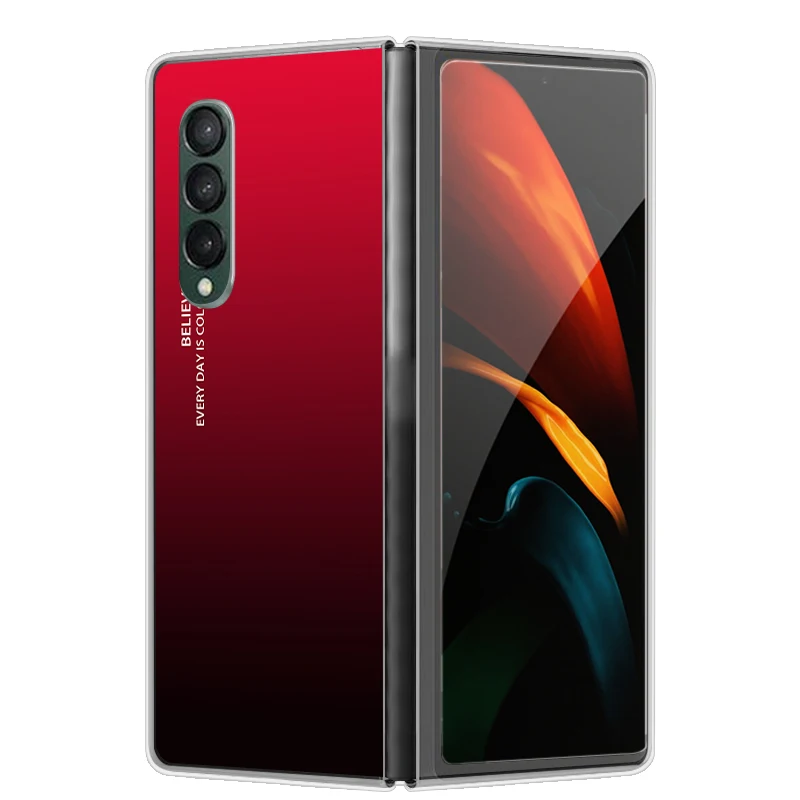 Luxury Painted Transparent Hard Folding Case – Premium Clear Cover for Samsung Galaxy Z Fold Series