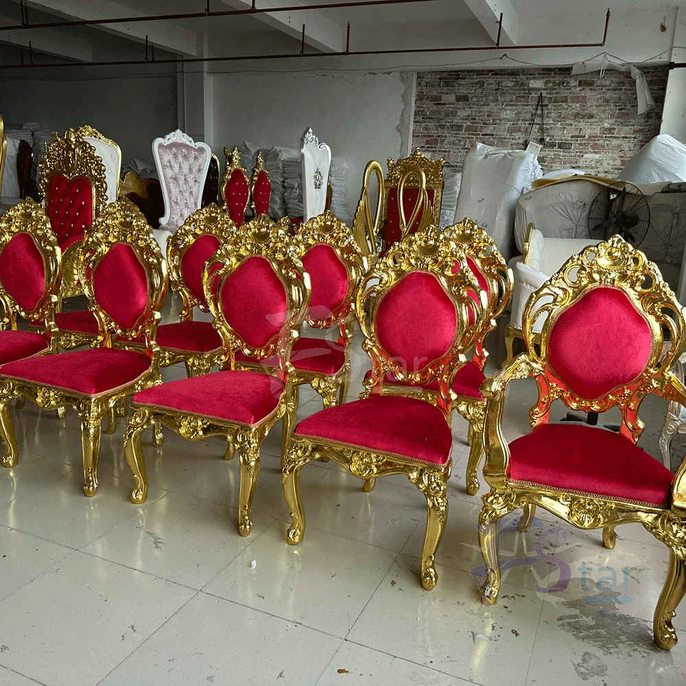 4pcs Cheap Golden king Queen Throne Chair Rental AliExpress