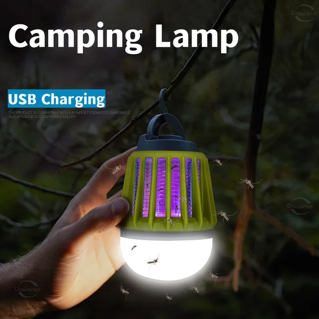 Portable USB Rechargeable LED Camping Lantern Outdoor Emergency Bulb Tents Lighting Insect Trap Battery Lamp Camping Supplies