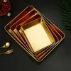 Golden Kitchen Stainless Steel Food Storage Trays Rectangle Fruits Barbecue Dish Serving Plate  Baking Pan Organizer Container 4