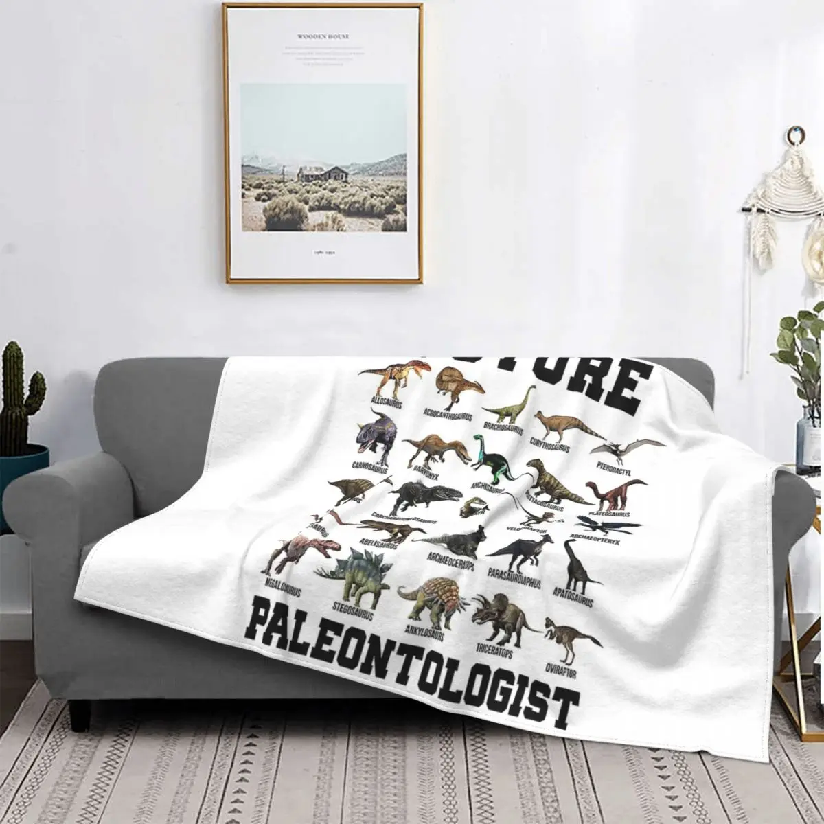 

Kids Future Paleontologist Cool Dinosaur Lover Fleece Blanket Custom Throw Blanket for Home 150*125cm Plush Thin Quilt