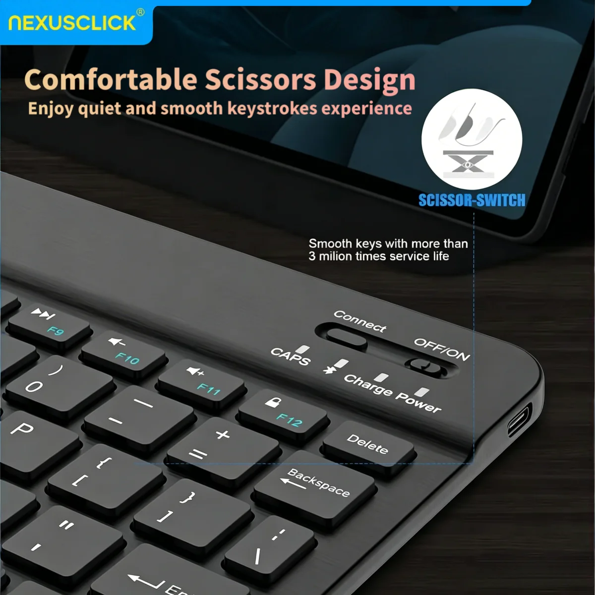 Universal Bluetooth Keyboard for Tablets and Mobile Devices
