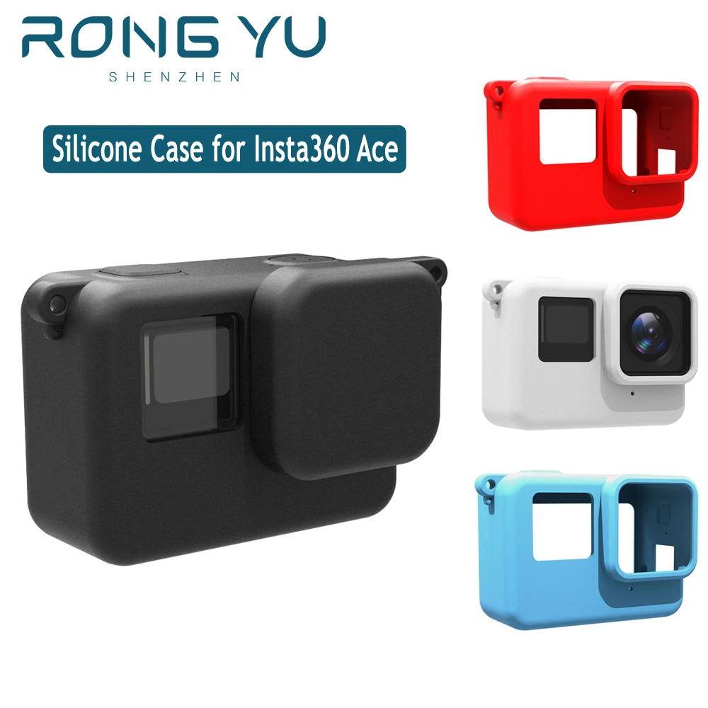 

Silicone Protective Case For Insta360 Ace Shockproof Dustproof Dropproof Body Lens Cap Cover Protector Skin Case