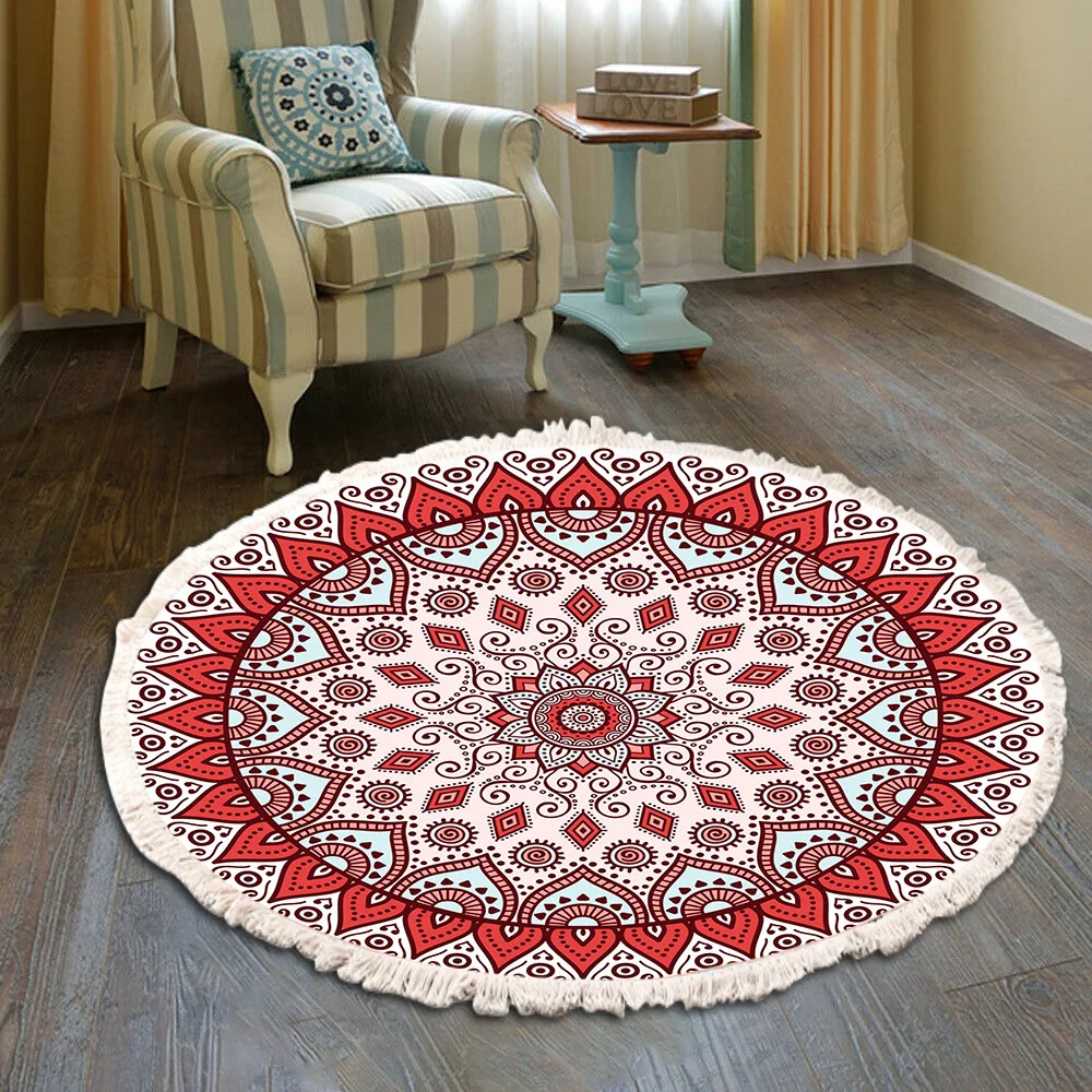 

Imitation cotton and linen retro bedroom, living room, bedside carpet, and floor mat rug