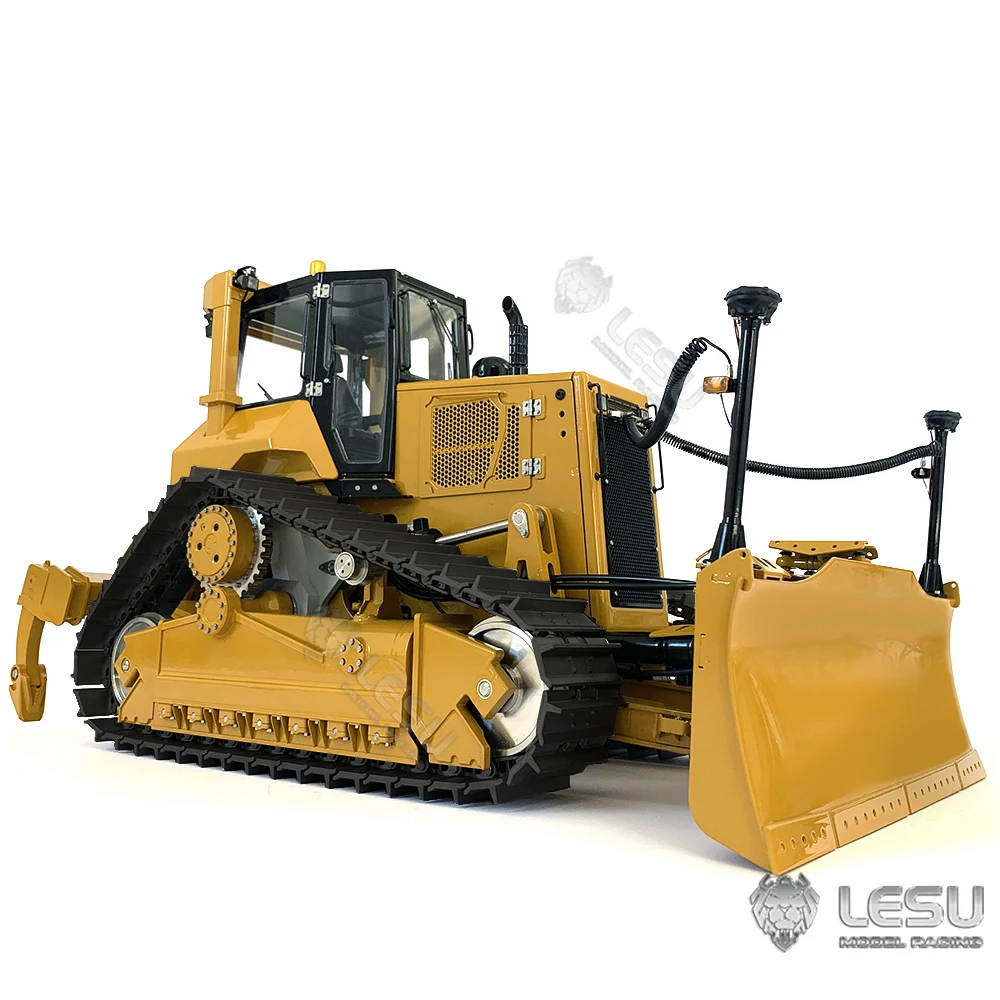 LESU 1/14 Metal RC Bulldozer Aoue DT60 Hydraulic Remote Controlled Tracked Truck Painted Yellow Toys for Adult Th21454-Smt3 6
