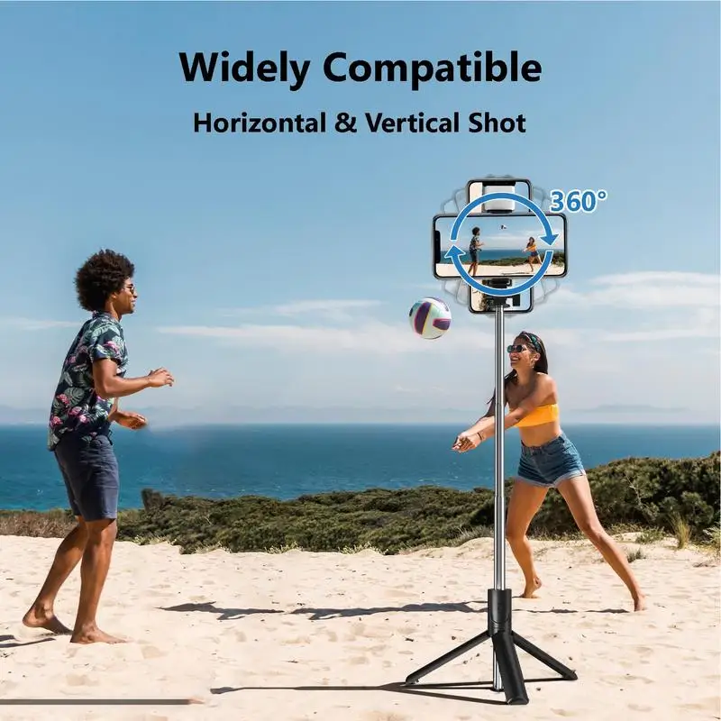 For Phone Portable Travel Tripod Phone Tripod Selfie Stick Rotation Stand Wireless Remote Cell Tripods Stand For Group