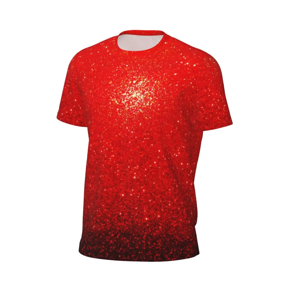 Maglietta sportiva da uomo T-shirt con stampa metallizzata Sparks popolari di magliette estive rosse O collo Y2K Top con grafica retrò regalo - immagine 2