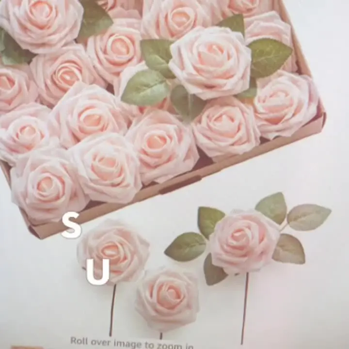 50 Rose Artificiali In Schiuma Con Stelo – Rosse, Dall'Aspetto Vero, Per Bouquet Fai Da Te, Matrimoni E Decorazioni
