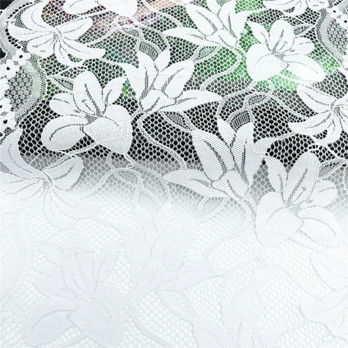 3y/lot Width 24cm 9 1/2 inch White Elastic Stretch Lace For Clothing Accessories Dress Sewing Applique Costume Lace Dress Fabric 2