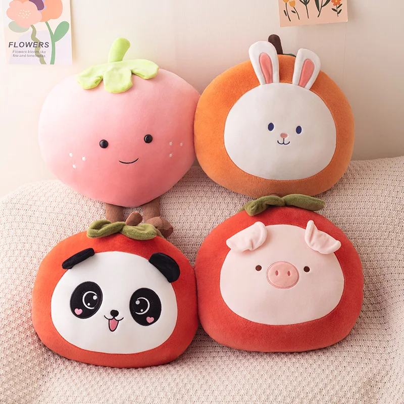 Lovely Stuffed Animal Fruite Plush Pillow Cartoon Anime Bear Duck Rabbit Plushie Doll Soft Kids Toys for Girls Kawaii Room Decor