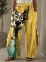 Plus Size 1XL-5XL Women Fashion Floral Printed Pants Female Casual High Waisted Pocket Loose Long Pleated Wide Leg Trousers - Image 2