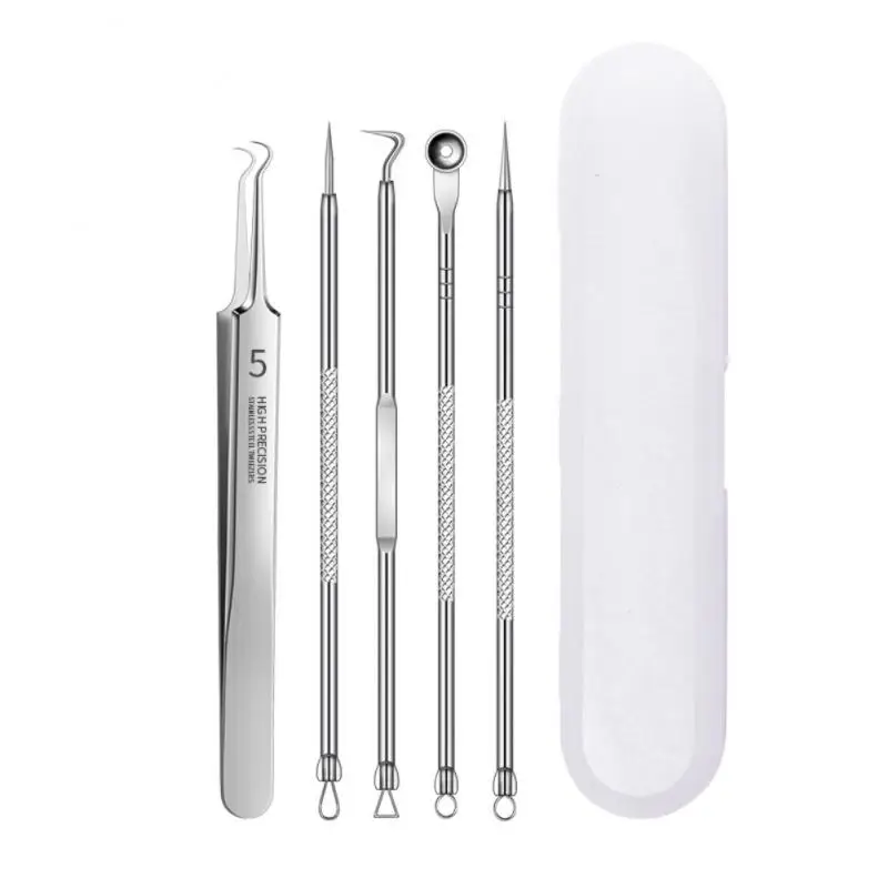 German Ultra-fine No. 5 Cell Pimples Blackhead Clip Tweezers Beauty Salon Special Scraping & Closing Artifact Acne Needle Tool