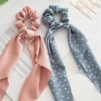 Mode imprimé léopard nœud Satin Long ruban queue de cheval écharpe cheveux cravate chouchous femmes filles élastiques bandes de cheveux accessoires de cheveux 4