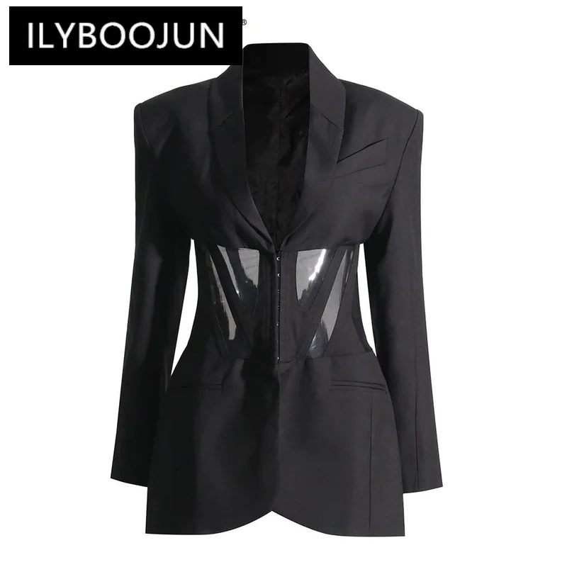 

ILYBOOJUN Slim Minimalist Blazers For Women Notched Collar Long Sleeve Temperament Blazer Female Fashion Style Clothing New