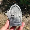 Natural Silver Obsidian Fairy Door Carving Statue Reiki Healing Crystal Home FengShui Decoration Gifts 1PCS 4