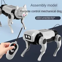 Electric Mechanical Dog RC Robot Solar Children Educational Assembly Tech DIY Puzzle Toy Bionic Smart Robot Dog Toys Gifts 2