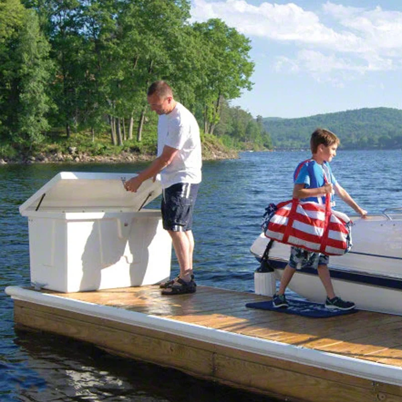 Outdoor High Quality Safety Storage Box Frp Fiberglass Marina Accessories Boat Gear Dock Box Outdoor Furniture