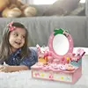 Girls Makeup Vanity Set Children Vanity Hair Salon Toy Simulation Makeup Table With Mirror Princess Makeup Pretend Toy For Girls 3