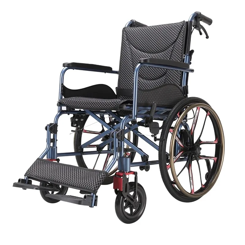 Shock absorption, comfortable wheelchair, foldable and lightweight for the elderly, and multifunctional hand wheelchair for the elderly walking lightweight trolley folding super lightweight walker