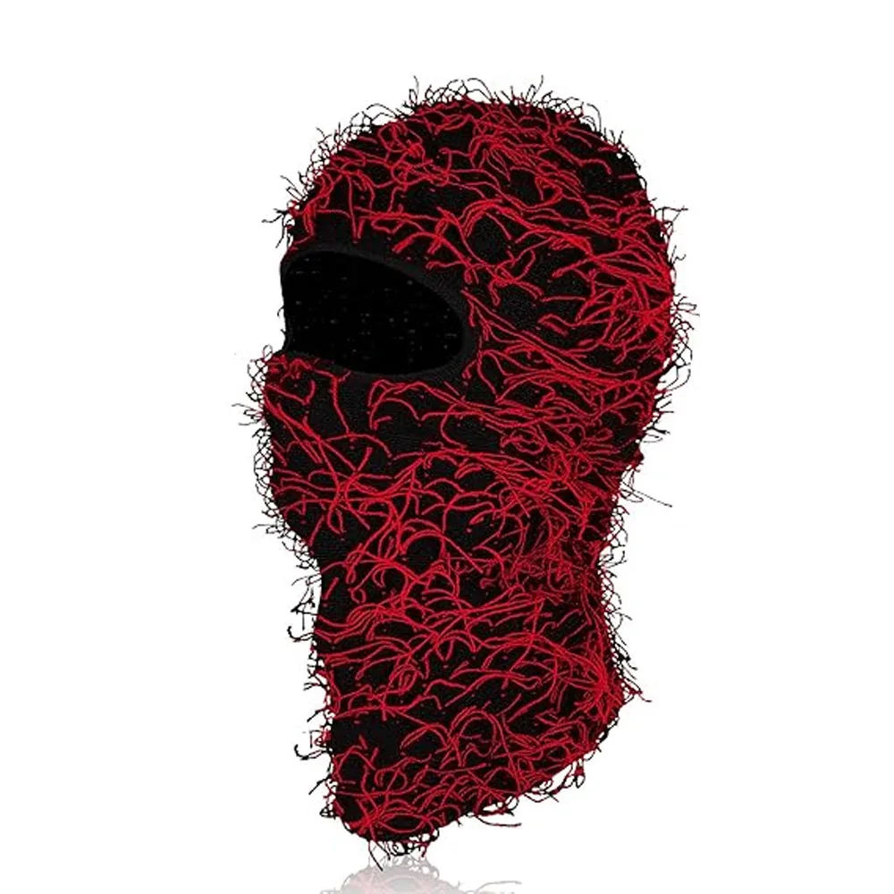 Neue gestrickte warme Gesichtsmaske Headset personalisierte Tarnung Jacquard Einloch Baotou Plüsch Hut Ski winddichte Mütze – Detail 22