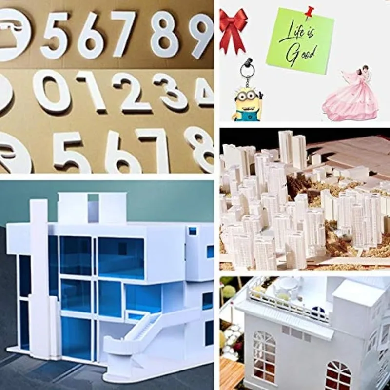 5 Sheets 3mm White Foam Boards 11.8x7.8" Rectangle Foam PVC Sheet Poster Board Mount Board for Mounting