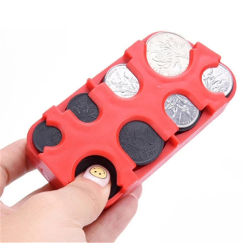 Coin Wallet Plastic Mini Euro Coin Dispenser Car Storage Bank Holder Case