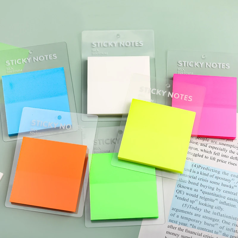 Self-adhesive PET Transparent Sticky Notes Memo Pad 50 Sheets Stickers  Daily To Do List Note Paper for Student Office Stationery - AliExpress