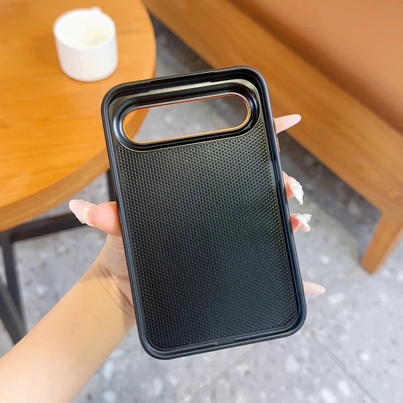 MagSafe Magnetic Shockproof Solid Color Protective Back Cover with Tile Pattern Design