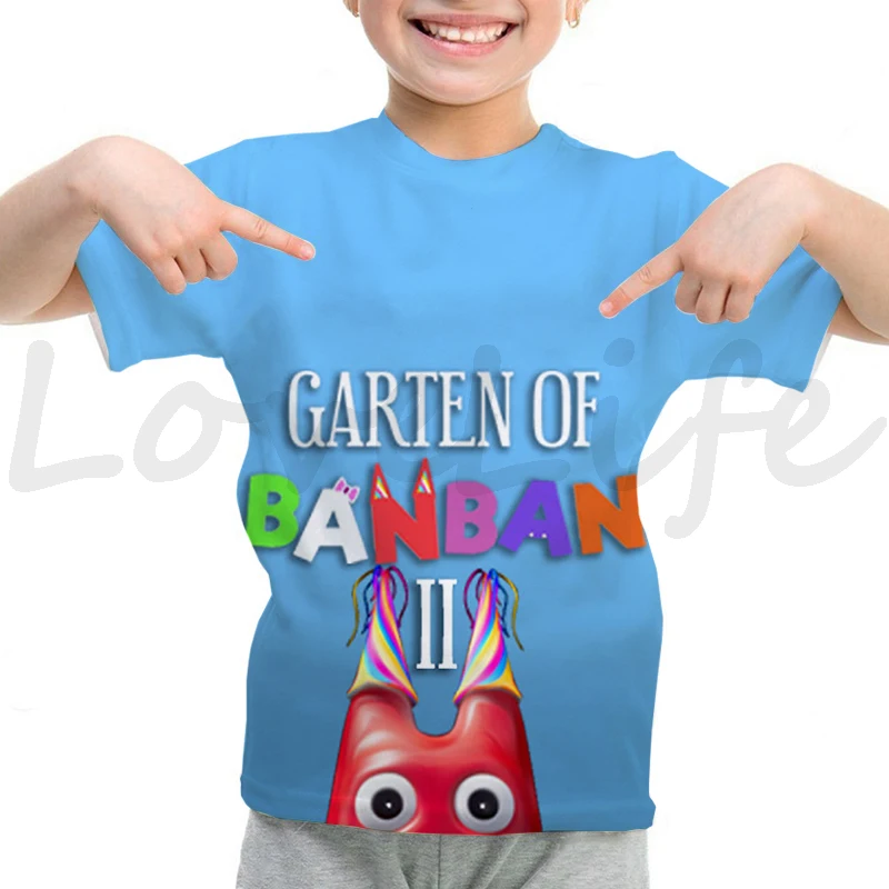 Cartoon T Shirt For Boys Girls Tshirt Cute Child T-shirt Kids Clothes Boys Game Garten Of Banban T Shirts Summer Tops Camiseta