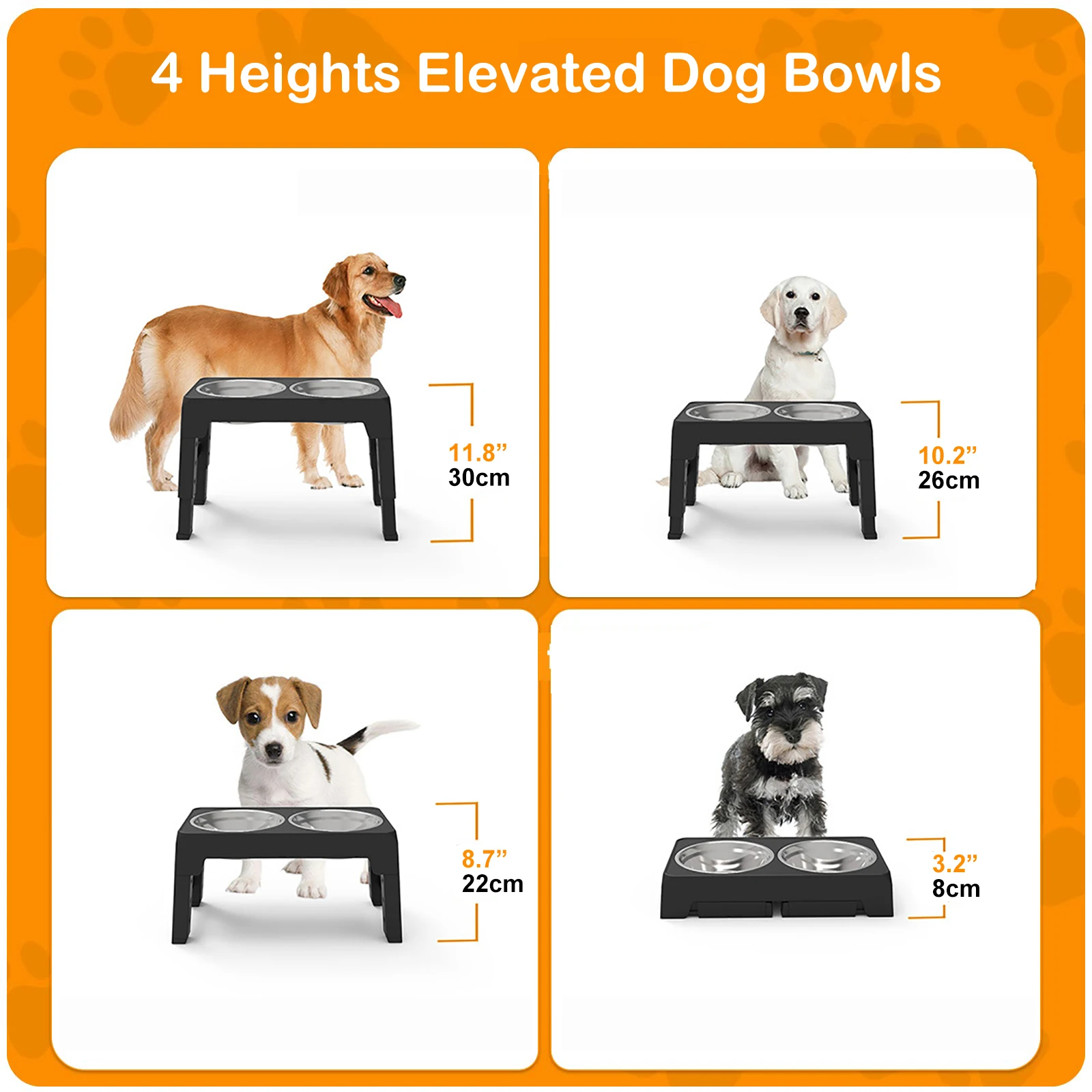 Elevated Dog Bowls Dog Bowl Holder Dog Feeding Station With 2 Stainless  Steel Water Bowls Raised Food Bowls For Large Sized Dogs - Dog Feeders -  AliExpress