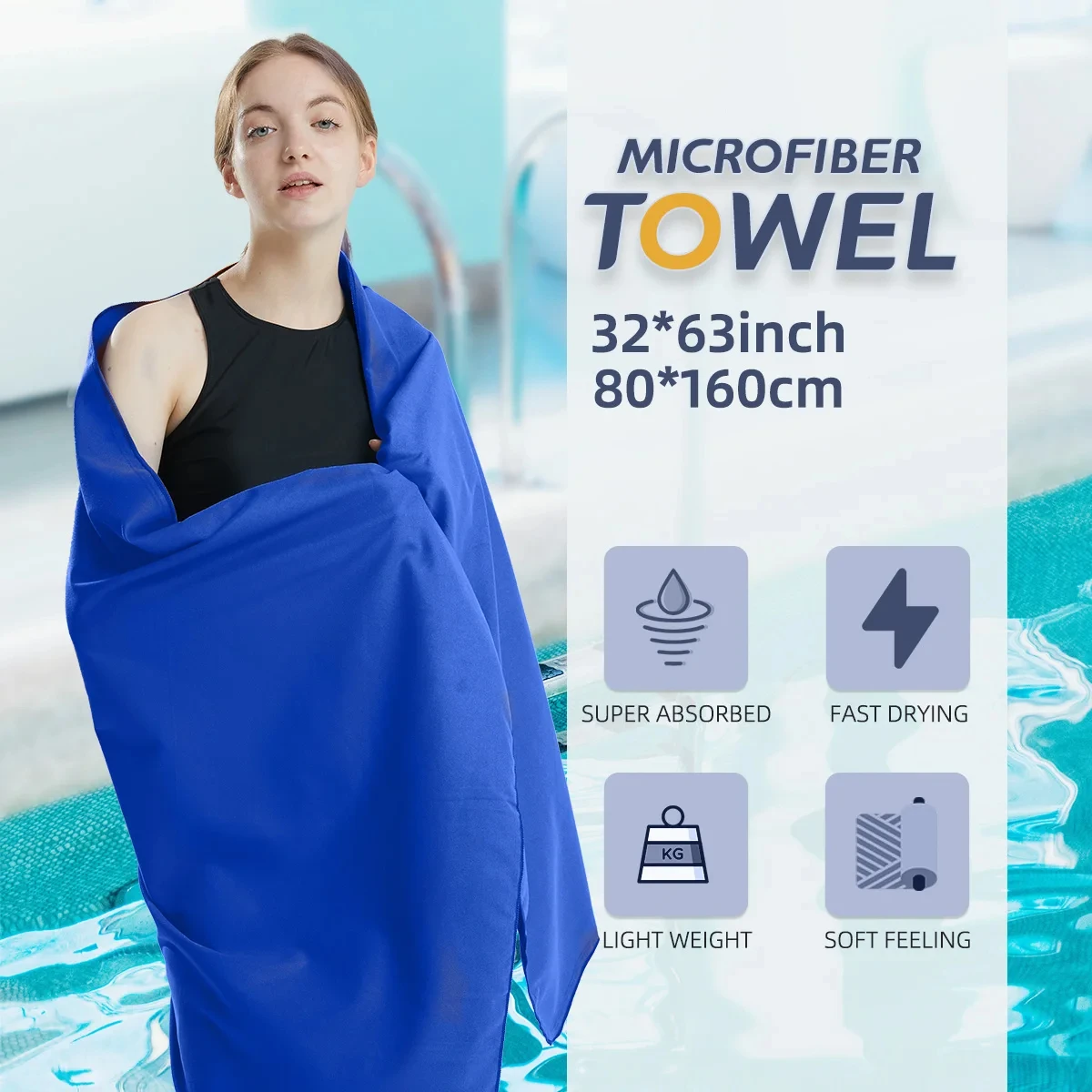 Quick Dry Microfiber Towel for Beach Swim Yoga Gym