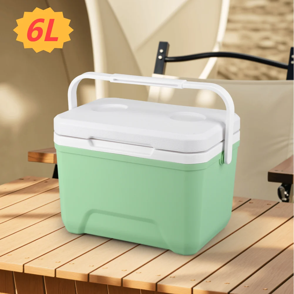 6L Cooler Box Portable Camping Refrigerator Incubator Large Capacity Car Ice Bucket Heat Preservation Camping BBQ Tools Fridge