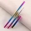 Nail Art Brush Rainbow Metal Long 100% Pure Natural Hair Professional Kolinsky Nails Art Liner Brush Nail Art Pen for Nail Desig 3