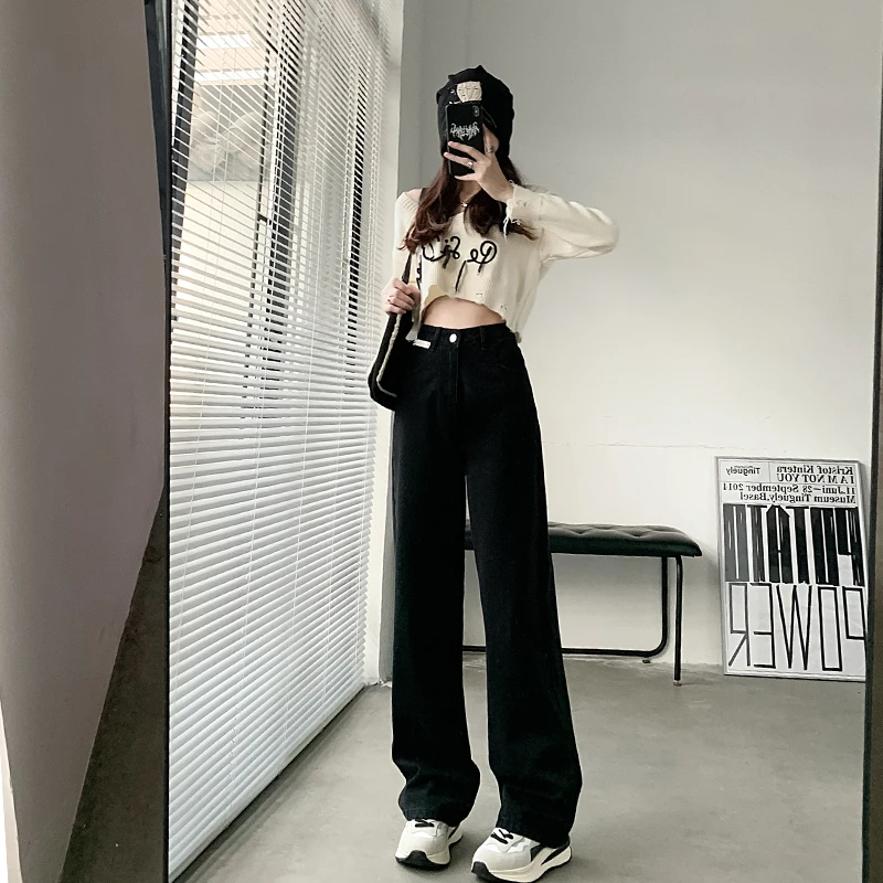 

Straight Leg Jeans for Women High Waist 2022 Trend Denim Pants Mom Jean Baggy Pants Casual Comfort Trousers Oversize