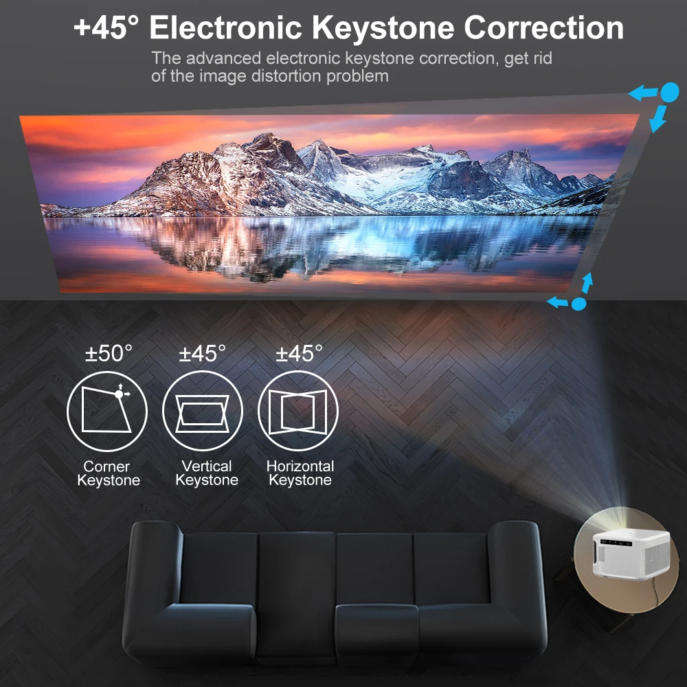 LED Projector Vivicine K6 Android 9.0 Full HD 1080P Projector,Portable Digital Focus LED WiFi Home Theater Video Proyector Beamer
