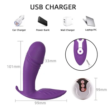 Remote Control Wearable Vibrator Heating Dildo Vibrator Female G-spot Clit Invisible Butterfly Panties Vibrating Egg Sex Toy 18 4