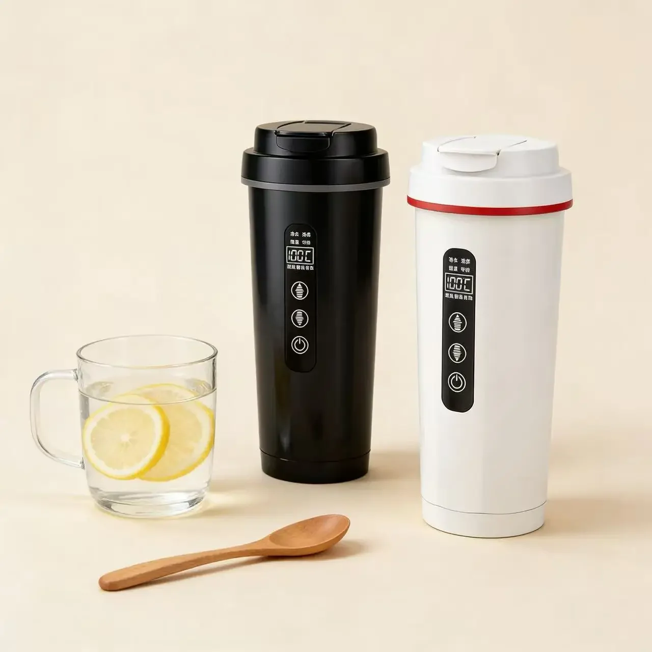 차량용 가열 끓임컵 12V/24V 316 식품 등급 스테인리스 스틸 500ML 범용 자동차 전기 물 가열컵 여행 운전용