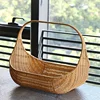 Handwoven Bread Basket and Fruit Tray in Natural Rattan, Rustic Style Basket for Serving Bread and Fruits 4