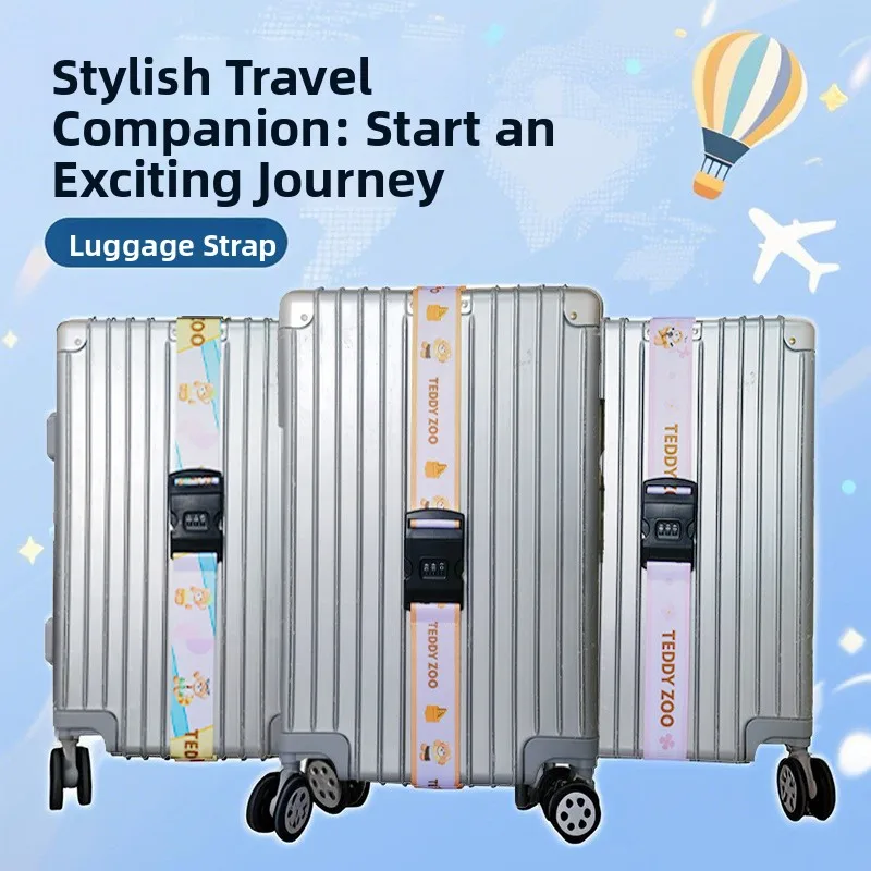 Original TEDDYZOO Luggage Strap Travel Suitcase Buckle One Word Packing Belt Password Lock Anti-Explosion Reinforced Check-In... - Image 2