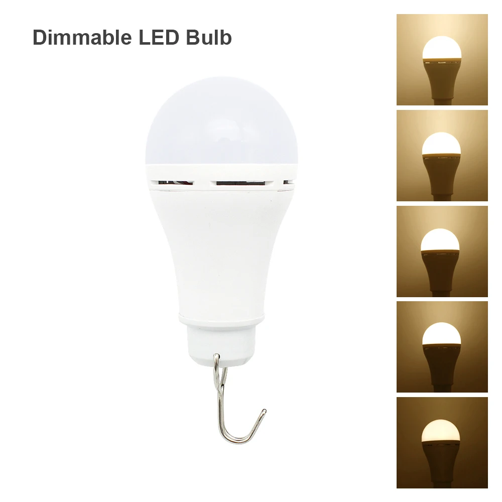 Outdoor 6W USB Powered LED Light Camping 3 Colors Adjustable Dimmable Bulb For Fishing Hiking Tent Emergency Night Lamp 1pcs