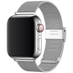 Elegant Milanese Stainless Steel Watch Band Strap - 38mm 40mm 41mm (Silver)