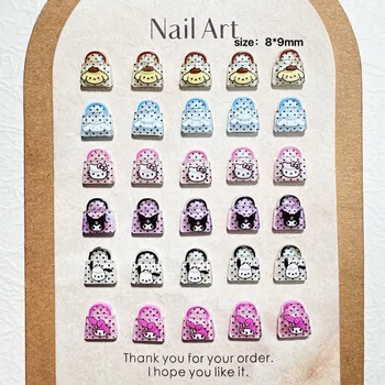 100Pcs Unique 3D KT Kitty Nail Charms - Cute Cartoon Resin Nail Art, Trendy Press-On Nail Decor for DIY Kawaii Manicures 1