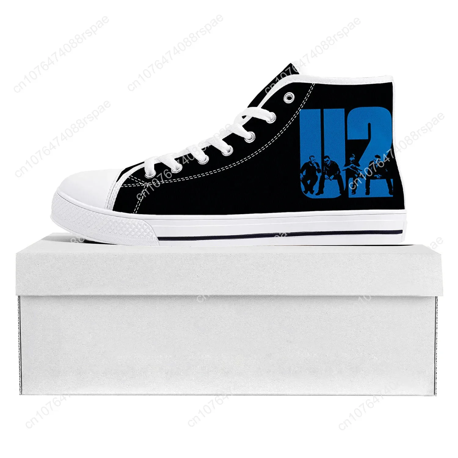 U2 Rock Band Fashion Punk High Top High Quality Sneakers Mens Womens Teenager Canvas Sneaker Casual Couple Shoes Custom Shoe