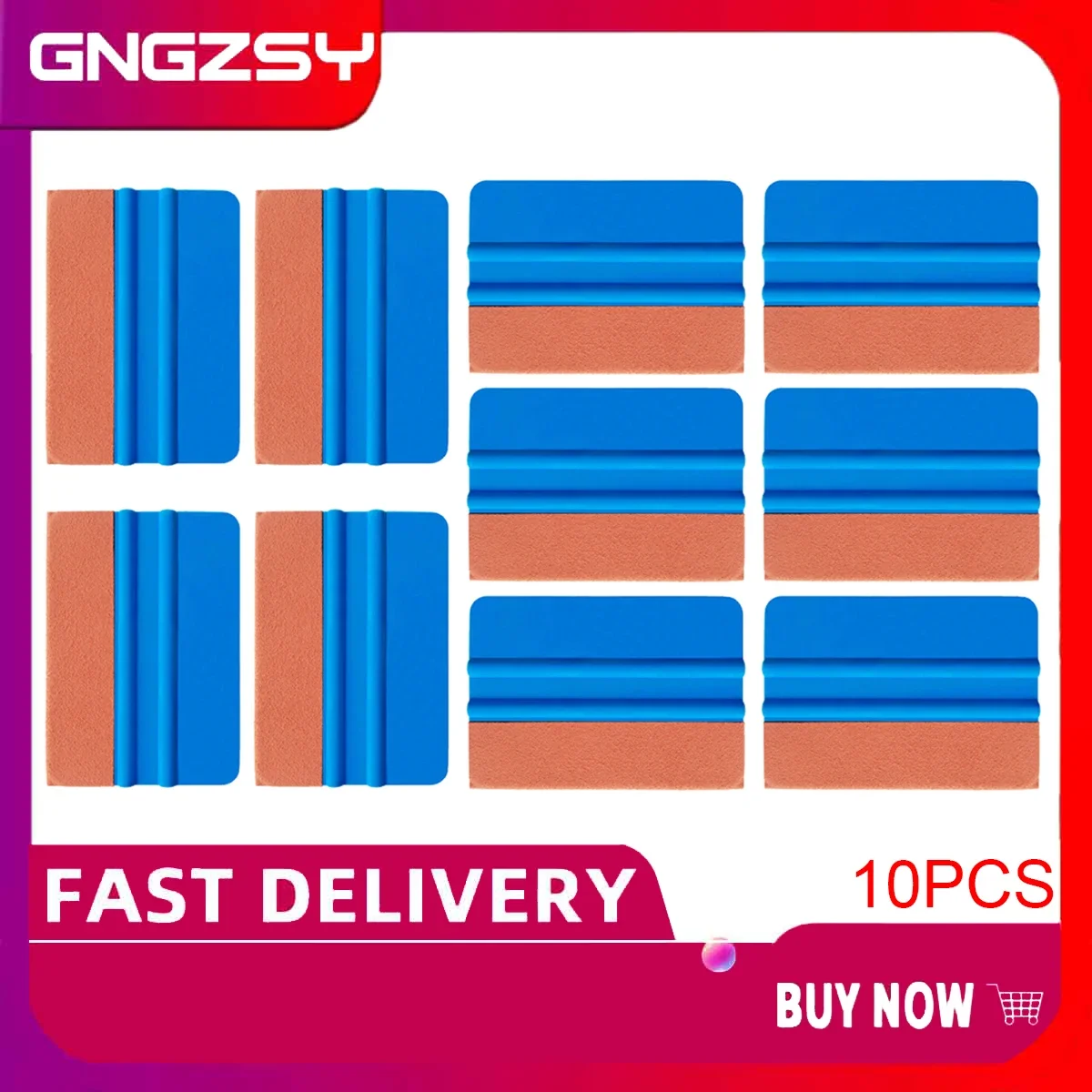 

10PCS No Scratch Vinyl Squeegee Set Carbon Film Car Wrap Scraper Window Tint Wrapping Tool Kit Automobiles Car Accessories A17