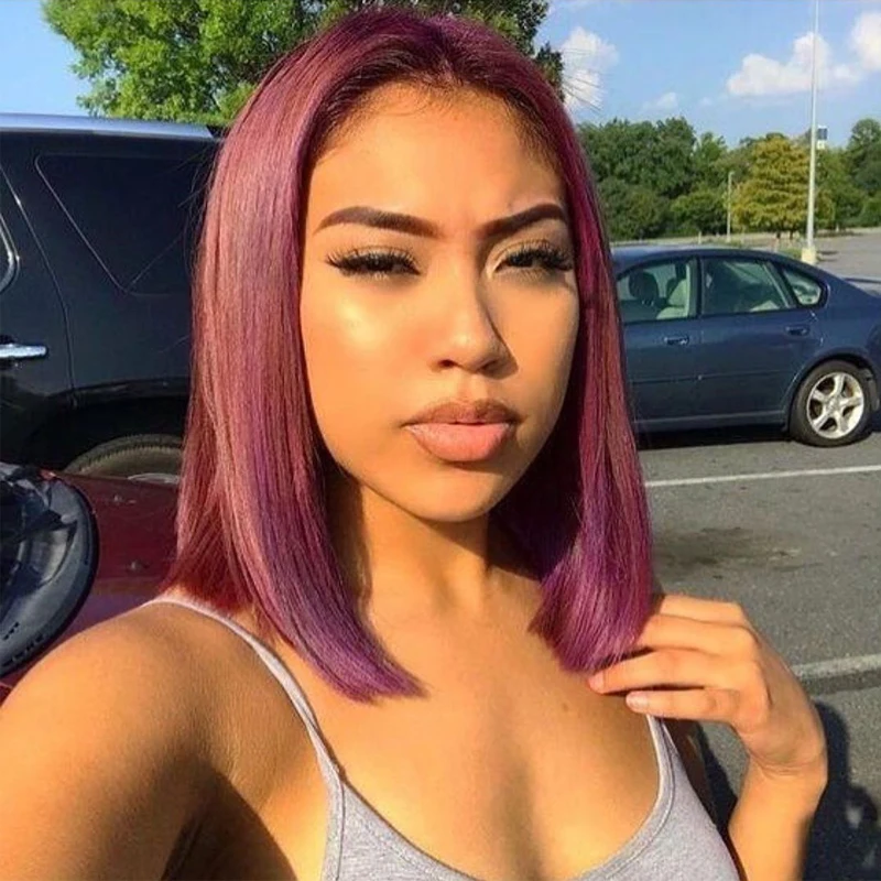 Рисунок 2 - Бордовые прямые волосы боб на кружевной передней части