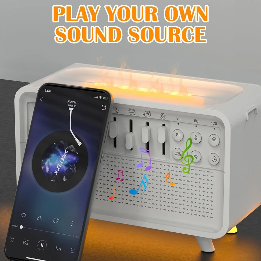 Home Bluetooth Speaker White Noise Sleep Aid Night Light Humidifier All-in-one Machine Free Combination of 8 Goup Nature Sound