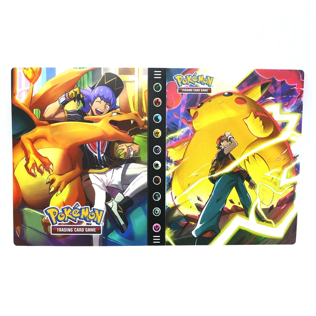 240pcs Pikachu Photo Album Notebook Pokemon Playing Cards Map Display Binder GX VMAX EX Letters Protector Cards Book Folder Gift 114