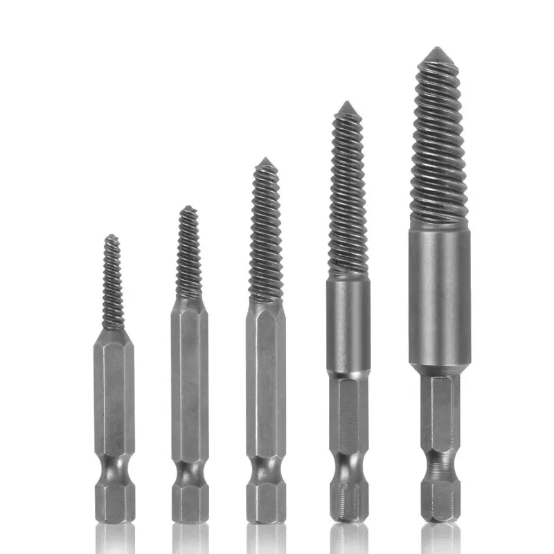 Hexagonal Handle Broken Head Screw Extractor Power Tool Accessory Hexagonal Broken Thread Extractor Thread Set 5PC