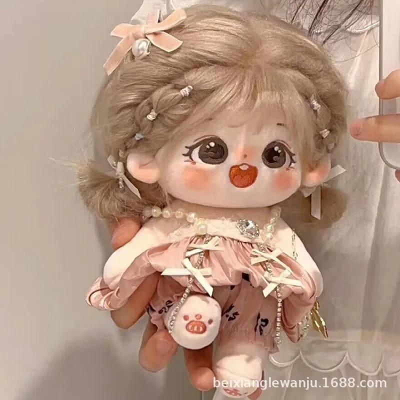 20cm Kawaii Plush Cotton Doll Idol Stuffed Super Star Figure Dolls No Attribute Fat Body Crying Doll Can Change Clothes Gift 2